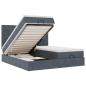 Preview: Ottoman-Bett mit Matratzen & LEDs Dunkelgrau 160x200 cm Samt