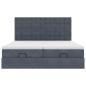 Preview: Ottoman-Bett mit Matratzen & LEDs Dunkelgrau 160x200 cm Samt
