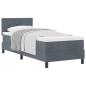 Preview: Boxspringbett mit Matratze Dunkelgrau 80x200 cm Samt