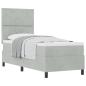 Preview: Boxspringbett mit Matratze Hellgrau 80x200 cm Samt
