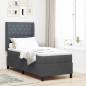 Preview: ARDEBO.de - LED Boxspringbett mit Matratze Dunkelgrau 80x200 cm Samt