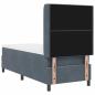 Preview: LED Boxspringbett mit Matratze Dunkelgrau 80x200 cm Samt