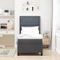 Preview: LED Boxspringbett mit Matratze Dunkelgrau 80x200 cm Samt