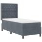 Preview: LED Boxspringbett mit Matratze Dunkelgrau 80x200 cm Samt