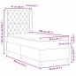 Preview: LED Boxspringbett mit Matratze Dunkelgrau 80x200 cm Samt