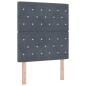 Preview: LED Boxspringbett mit Matratze Dunkelgrau 80x200 cm Samt