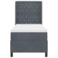 Preview: LED Boxspringbett mit Matratze Dunkelgrau 80x200 cm Samt