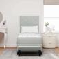 Preview: Boxspringbett mit Matratze & Bank Hellgrau 80x200 cm Samt