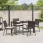 Preview: 5-teiliges Gartentisch-Set mit Kissen Braun Poly Rattan