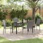 Preview: ARDEBO.de - 5-teiliges Garten-Esstischset Grau Poly-Rattan