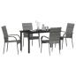 Preview: 5-teiliges Garten-Esstischset Grau Poly-Rattan