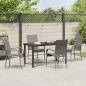 Preview: 5-teiliges Garten-Esstischset Grau Poly-Rattan