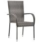Preview: 5-teiliges Garten-Esstischset Grau Poly-Rattan