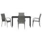 Preview: 5-teiliges Garten-Esstischset Grau Poly-Rattan