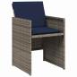 Preview: 5-teiliges Garten-Essset mit Kissen Grau Poly-Rattan