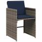 Preview: 5-teiliges Garten-Essgruppen-Set mit Kissen grau Poly-Rattan