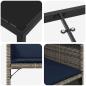 Preview: 5-teiliges Garten-Essgruppen-Set mit Kissen grau Poly-Rattan