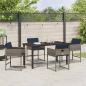 Preview: 5-teiliges Garten-Esstischset mit Kissen Grau Poly-Rattan