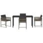 Preview: Garten Essgruppe 5 pcs Grau Poly-Rattan
