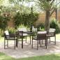 Preview: ARDEBO.de - 5-teiliges Garten-Ess-Set mit Kissen Braun Poly-Rattan