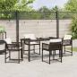 Preview: 5-teiliges Garten-Ess-Set mit Kissen Braun Poly-Rattan