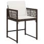 Preview: 5-teiliges Garten-Ess-Set mit Kissen Braun Poly-Rattan