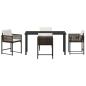 Preview: 5-teiliges Garten-Ess-Set mit Kissen Braun Poly-Rattan