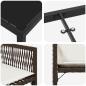 Preview: 5-teiliges Garten-Ess-Set mit Kissen Braun Poly-Rattan