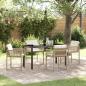 Preview: ARDEBO.de - 5-teiliges Garten-Ess-Set mit Kissen in beigem Poly-Rattan
