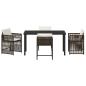 Preview: 5-teiliges Garten Essset mit Kissen Braun Poly-Rattan