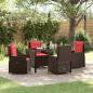 Preview: ARDEBO.de - 5-teiliges Garten-Dining-Set Braun Poly Rattan