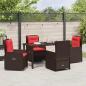 Preview: 5-teiliges Garten-Dining-Set Braun Poly Rattan
