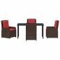 Preview: 5-teiliges Garten-Dining-Set Braun Poly Rattan