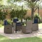 Preview: ARDEBO.de - 5-teiliges Garten-Ess-Set Grau Poly-Rattan