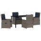 Preview: 5-teiliges Garten-Ess-Set Grau Poly-Rattan