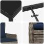 Preview: Garten Essgruppe mit Kissen 5 pcs Grau Poly Rattan
