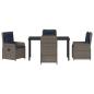 Preview: Garten Essgruppe mit Kissen 5 pcs Grau Poly Rattan