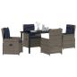 Preview: 5-teiliges Garten-Ess-Set Grau Poly-Rattan