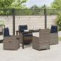 Preview: 5-teiliges Garten-Ess-Set Grau Poly-Rattan