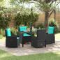 Preview: ARDEBO.de - 5-teiliges Gartendining-Set aus schwarzem Poly-Rattan
