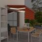 Preview: ARDEBO.de - Markise Manuell Einziehbar mit Rollo LED 3,5x2,5 m Orange Braun