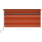 Preview: Markise Manuell Einziehbar mit Rollo LED 3,5x2,5 m Orange Braun