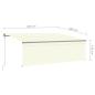Preview: Markise Automatisch mit Rollo LED Windsensor 4x3 m Creme