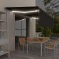 Preview: ARDEBO.de - Markise Manuell Einziehbar mit Rollo & LED 5x3 m Anthrazit
