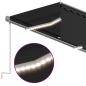 Preview: Markise Manuell Einziehbar mit Rollo & LED 5x3 m Anthrazit