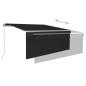 Preview: Markise Manuell Einziehbar mit Rollo 3x2,5 m Anthrazit
