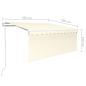 Preview: Markise Automatisch Einziehbar mit Volant 3,5x2,5 m Creme