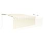 Preview: Markise Manuell Einziehbar mit Rollo & LED 4x3 m Creme
