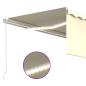 Preview: Markise Manuell Einziehbar mit Rollo & LED 4x3 m Creme