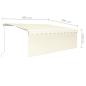 Preview: Markise Manuell Einziehbar mit Rollo & LED 4x3 m Creme
